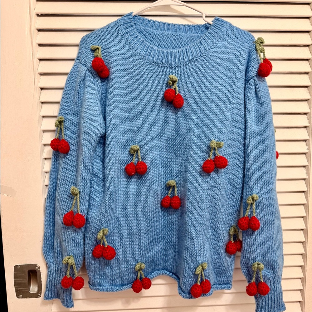ADORABLE handmade cherry sweater